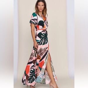 Anthropologie Hutch Kiera Tropical Wrap Maxi Dress  | Size XS